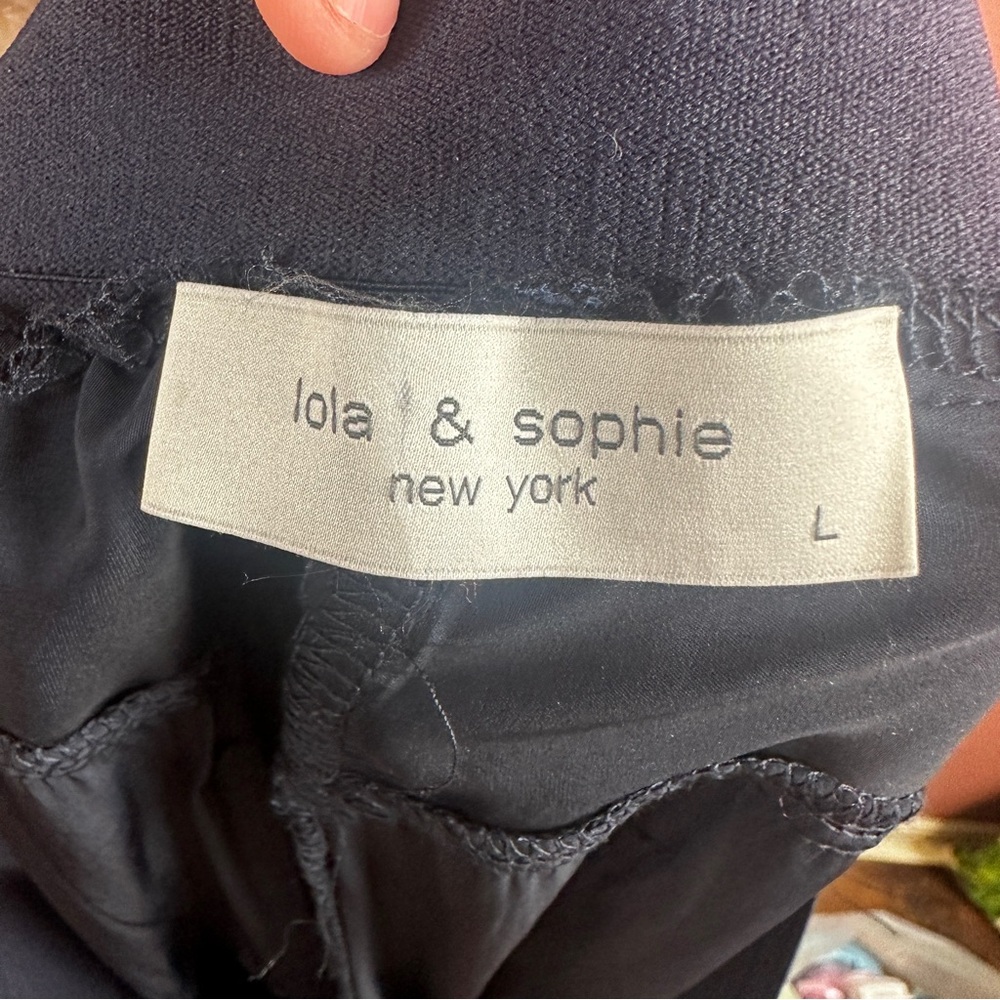 LOLA & SOPHIE D-SATIN CROPPED JOGGER Size large pull on color nightwatch - Picture 8 of 10